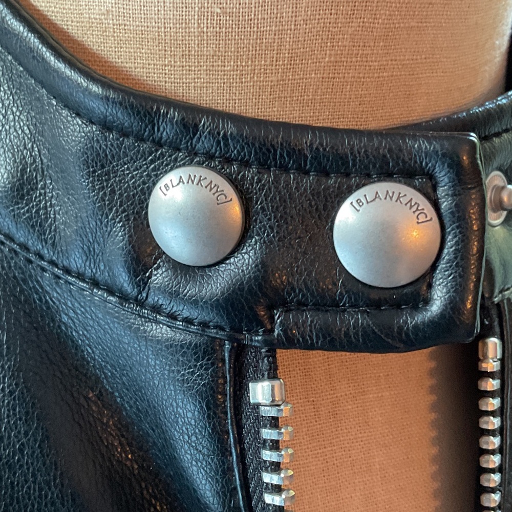 Blank NYC Black Faux Leather Biker Jacket - Picture 2 of 9